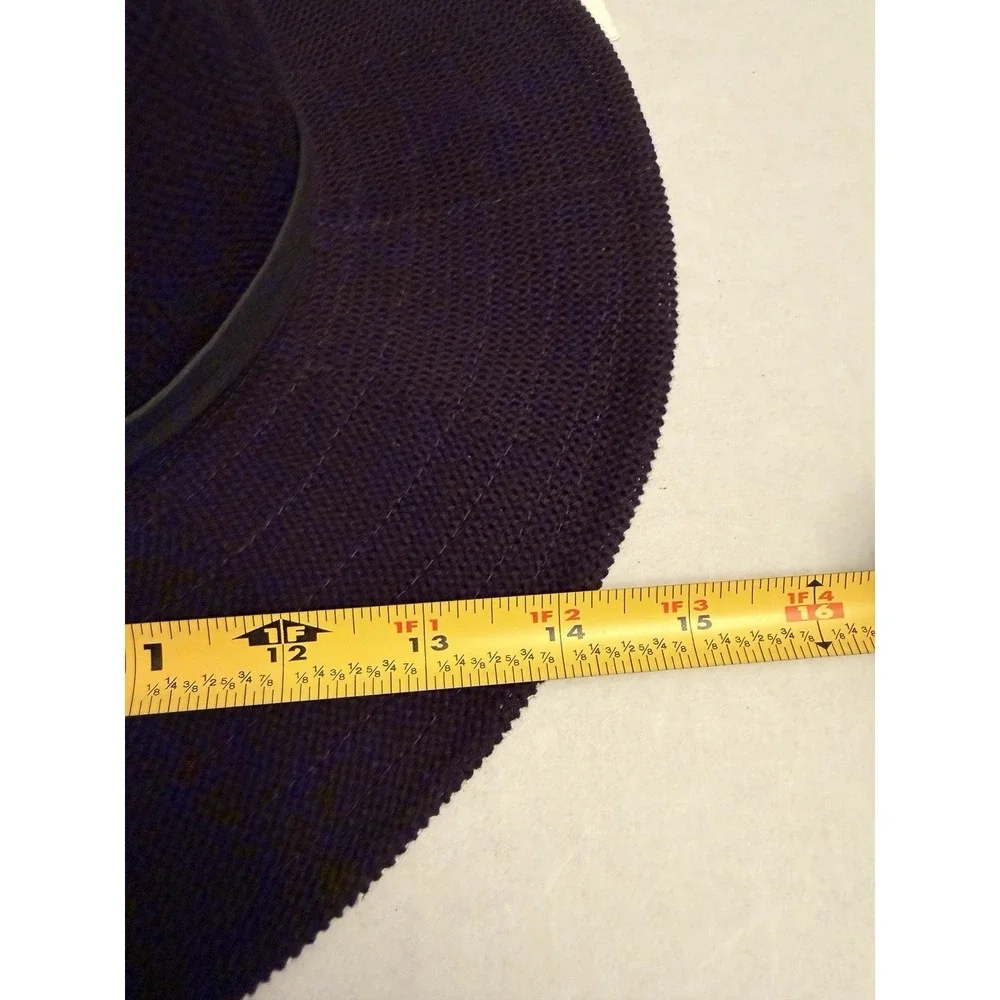NWT Wyeth Anthropologie Winona Packable Panama Hat Black Leather Trim‎ One Size